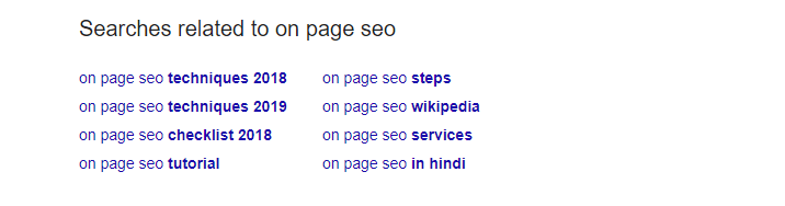 google suggest - onpage seo- Thinkwik